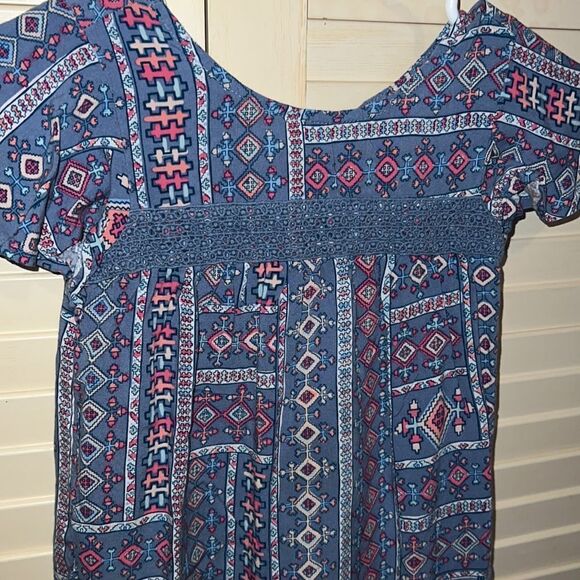 Arizona jean company size 5T southwestern print BoHo short sleeve shirt - Picture 2 of 4